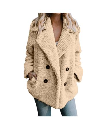 Hanxiulin coat plush jacket hoodie jacket oversize winter coat hiking jacket ladies long arm stand -up collar upperwear warm bomber jacket oversized overcoat outdoor buffer jacket xl khaki