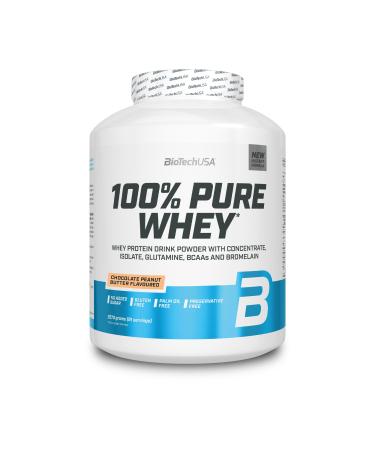 Biotechusa 100% pure whey |Protein powder with BCAA and glutamine |Gluten -free palm oil -free |21g protein per portion 2.27 kg chocolate-erd nut butter chocolate-erd nut butter 2.27 kg (1 Pack)