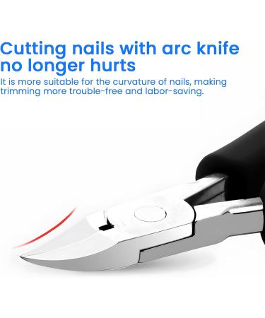 YCLFHOO Toe Nail Clipper for Thick Nails Ingrown Toenails Trimmer Precision Toe Clipper for Professional Podiatrist and Men Women Elderly Heavy Duty Stainless Steel Nail Cutter-Black - Buy Online on GoSupps.com