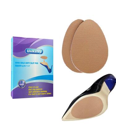 Unikstep 8 Pairs (16 Pieces) Shoe Sole Anti Slip Pads  Non Skid Self Adhesive Rubber Grips  Shoe Bottom and Heel Protectors (Khaki)