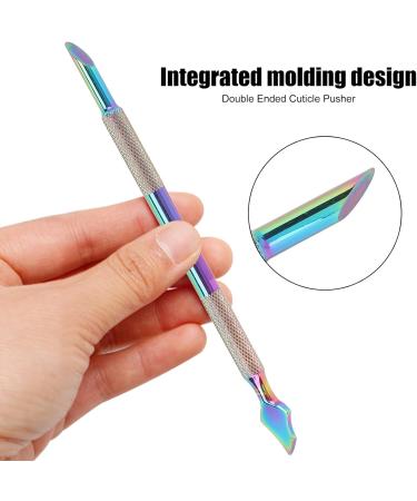 Cuticle Pusher Dual Sided Remover Cleaner Cuticle Pusher Edge Spoon Shaped Stainless Steel Manicure Nail Art Tool - Buy Online on GoSupps.com