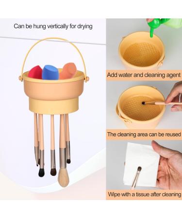 ALXBSONE Makeup Brush Cleaning Mat 3-in-1 Silicone Makeup Brush Cleaner Cleaning Pad Portable Washing Tool beige - Buy Online on GoSupps.com