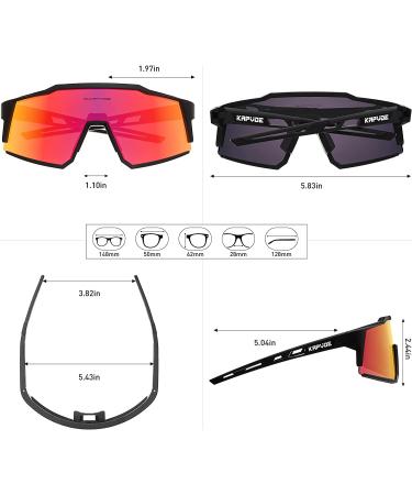 KAPVOE Polarized Cycling Glasses with 4 Interchangeable Lenses | TR90 Sports Sunglasses for Men and Women - Running Sunglasses 01 - Buy Online on GoSupps.com