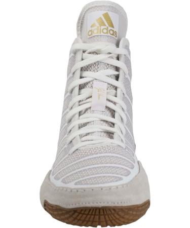 Adidas Varner Wrestling Shoe White/Matte Gold/Brown - Men's Size 7.5 - Buy Online on GoSupps.com