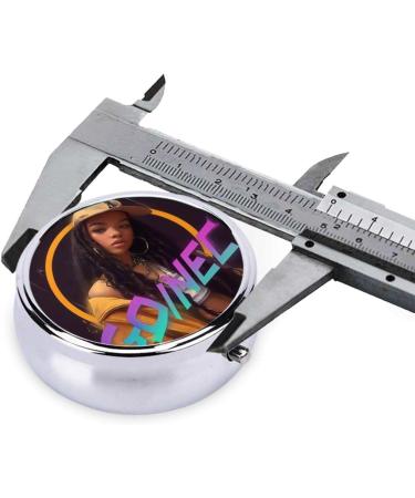 Trendy Girl Portable Metal Pill Box - Round Mini 3-Compartment Travel Case Hinged Design for Small Pills Stylish Black - Buy Online on GoSupps.com