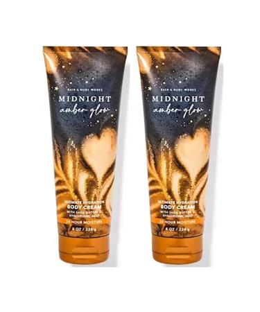 Bath & Body Works Midnight Amber Glow Ultimate Hydration Body Cream For Women 8 Fl Oz 2- Pack (Midnight Amber Glow) 8.0 ounces