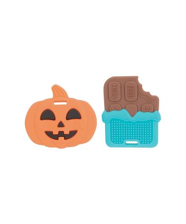 Nuby All Silicone Pumpkin & Chocolate Bar Teether 2 Pack 3+ Months - Buy Online on GoSupps.com