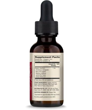 Dr. Mercola Organic Hawthorn Hibiscus Liquid Dietary Supplement 30 Servings - Non GMO, Gluten-Free, Soy-Free, USDA Organic - Buy Online on GoSupps.com