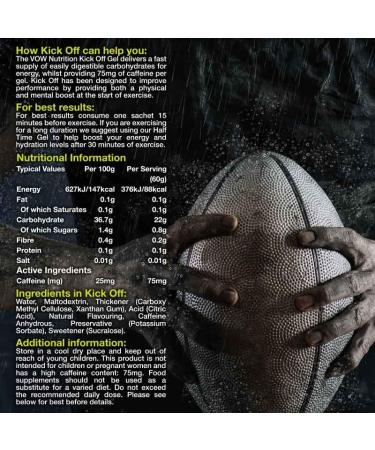 Match Day Fuel | 6 x 60g Sachet Pack of Energy Gels Kick Off Focus Half Time Hydration Full Time Recovery Informed Sports Approved - Buy Online on GoSupps.com