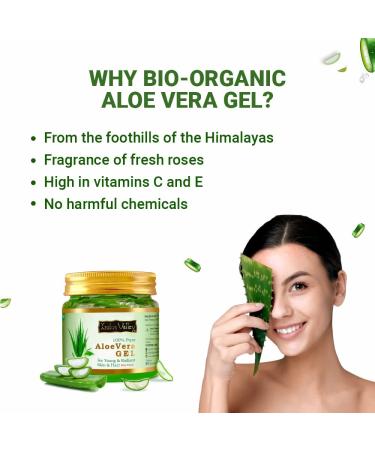INDUS VALLEY 100% Pure Aloe Vera Gel - 175ml (5.92 Fl Oz) - Natural Skin & Hair Care - International Shipping Available - Buy Online on GoSupps.com