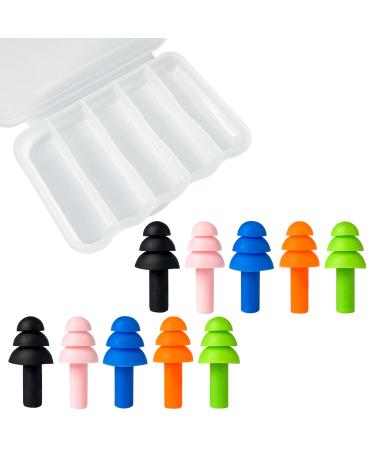 Zlongron Ear Plugs for Sleeping Noise Cancelling Ear Plugs are Suitable for Work Sleep snoring Swimming Concerts Noisy Places. Reusable Adult Children Silicone Ear Plugs (Pack of 10)