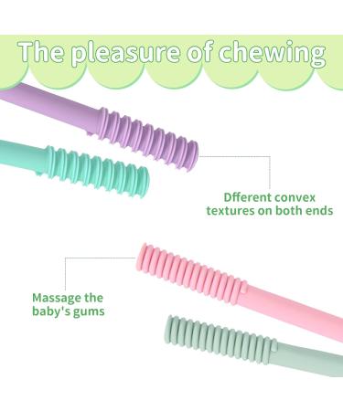 Soft BPA-Free Baby Teething Tubes - 4 Piece Dental Aid for Gums Relief | Natural Stork Baby Bite Tube - Buy Online on GoSupps.com