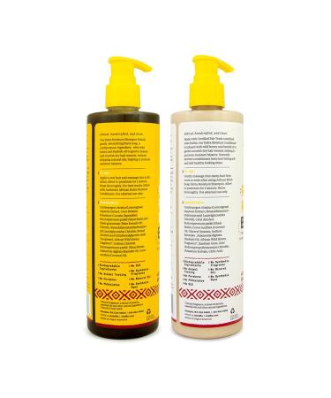 Alaffia African Black Soap Extra Moisture Shampoo & Conditioner - 12 Fl Oz - For Normal to Dry Hair - Reduce Frizz, Restore Moisture - Honey Amber - Buy Online on GoSupps.com