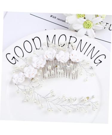 ifundom Rhinestone Bridal Comb floral hair comb bride Bridal Side Combs pearl bridal hair comb bridal headpieces for wedding pearl hair comb for women Small and fresh Miss flowers - Buy Online on GoSupps.com