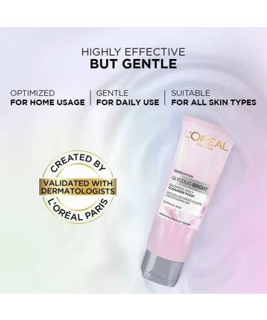 L'Oreal Paris Glycolic Bright Daily Foaming Facial Cleanser 50ml |Daily Glowing Face Wash for Dull Skin - Buy Online on GoSupps.com