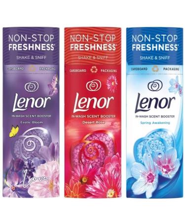 Lenor in Wash Scent Booster Beads Mixed Scented Bundle: Exotic Bloom 176 gr + Desert Rose Scent 176 gr + Spring Awakening Fragrance 176 gr