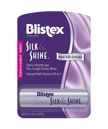 Blistex Silk & Shine Lip Balm 0.13 Ounce Tube Pack of 6 Vitamin B5 & E Bulk Lip Balm Super Smooth Lip Moisturizer Sheer Gloss for Finished Appearance