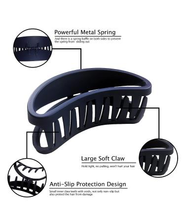 Big Hair Claw Clips - 4.5 Inch Non-Slip Matte Large Clips for Women - Strong Hold for Thick or Thin Hair - 5 Colors - Comfortable and Fashionable - Buy Online on GoSupps.com