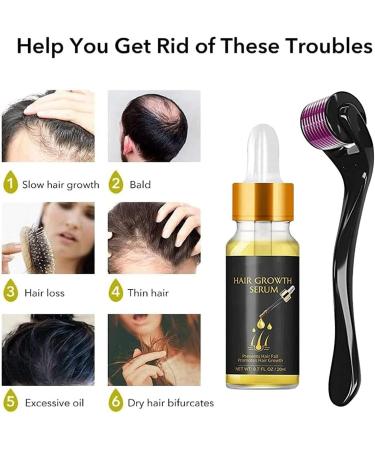 Anti Hair Loss Products Organic Hair Regrowth Kit Ginger Oil Hair Regrowth Serum with Activation Roller Promotes Thickening Repairs Hair Follicles - Buy Online on GoSupps.com