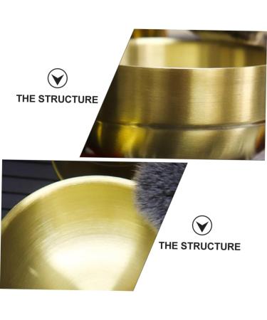 Fomiyes Stainless Steel Foam Dishwasher Shave Cup | Golden Foam Shell for Beard Soap Cream | 9x9x4.9cm - International Shipping Available - Buy Online on GoSupps.com