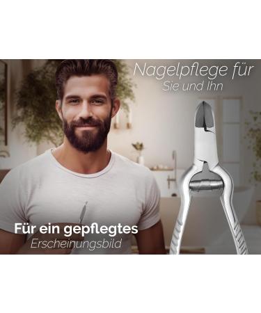 Stainless Steel Nail Tongs & Scissors for Manicure & Pedicure | Rust-Free Foot Care Nail Cutters - 14 cm with Case - Buy Online on GoSupps.com