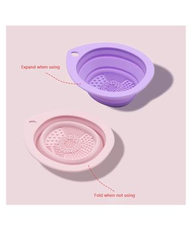 Silicone Makeup Brush Cleaner - Foldable Bowl for Powder Puff & Beauty Sponge | Scrubber Pad in Green - Clean Your Brushes Effortlessly - Buy Online on GoSupps.com