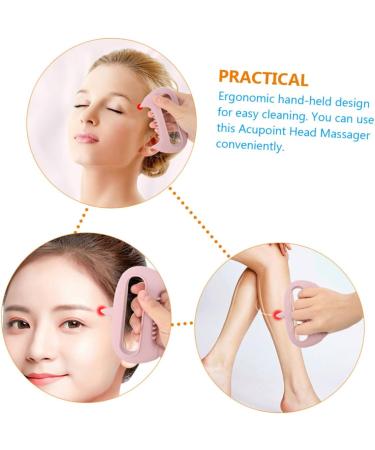 Beaupretty 5-St Massage Device | Acupuncture Head Massager & Stress Relief Gua Sha Tool - Comfortable Silicone Scalp Spa Brush in Pink - Buy Online on GoSupps.com
