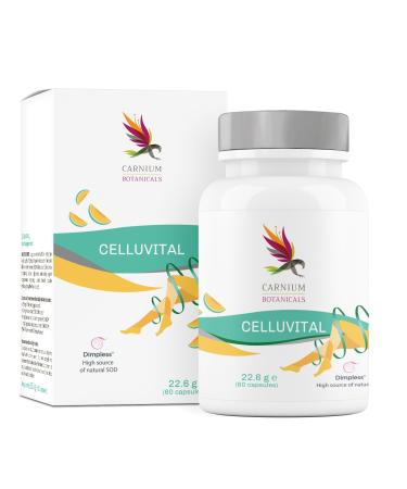 BIO PACK Carnium Botanicals Celluvital AntiCellulite Capsules with Zinc Copper and Melon Extract SOD Connective Tissue Complex for Women Vegan Formula 60 Capsules