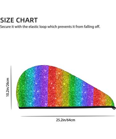 Glitter Rainbow Hair Towel Wrap - Quick Drying Turban for Effortless Hair Care | International Shipping - Buy Online on GoSupps.com