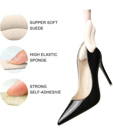 Unisex Heel Pads Cushions - Blister Prevention & Improved Shoe Fit - Beige/Black - Buy Online on GoSupps.com