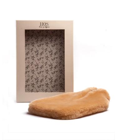 HOS Sheepskin IRIS 100% Real Sheepskin Cover With Hot Water Bottle and Gift Box Included Chestnut