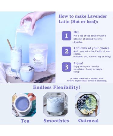 Pestle & Pods Lavender Nights Superfood Latte Blend - Organic Lavender Ashwagandha Blue Spirulina & Chamomile - No Added Sugar | Unsweetened | Vegan | Caffeine-Free - 70g | 25 Servings | Relaxation Calm and Sleep Support - Buy Online on GoSupps.com