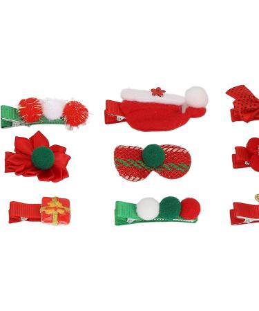 12 Pieces Christmas Glitter Flowers with Clips Xmas Tree Ornament Poinsettias Decor Red Green Snowflake for Cosplay Presents - Buy Online on GoSupps.com