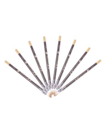 AUTSUPPL 8pcs Wooden Makeup Pencils Sharpener Eyebrow Pencil Eyeliner Pencil 1 count (Pack of 1) Coffee