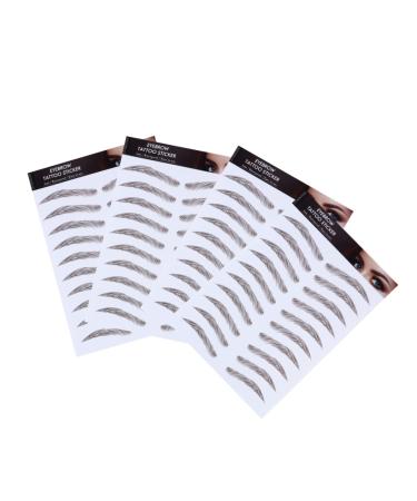 BIUDECO Authentic Eyebrows 4pcs Eyebrow Stickers Waterproof Makeup Eyebrow Transfers Stickers Eyebrow Tool Applique 4d Cosmetic 21x15cm Brown