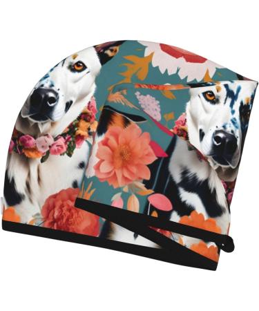 Cattle Dog Florals Coral Velvet Dry Hair Cap | Unisex Wet Towel Wrap for Bathing Pool Parties and Beach Perfect Home Accessory - Buy Online on GoSupps.com