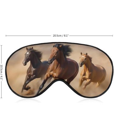 Horse Running Sleep Eye Mask - Elastic Headband for Women Men - Ideal for Sleep, Travel, Nap - Buy Online on GoSupps.com