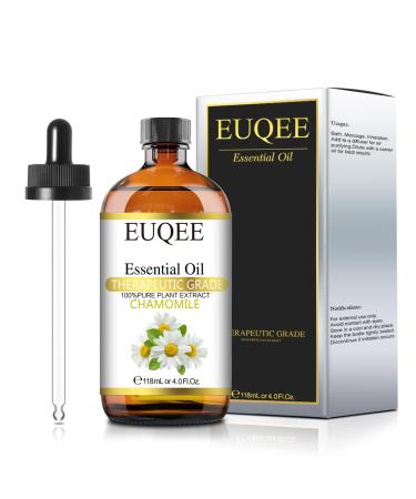 EUQEE Chamomile Essential Oils 118ml Pure Chamomile Oil Natural Aromatherapy Oil Diffuser Oil Essential Oils for Diffusers for Home Relax Chamomile 118 ml (Pack of 1)