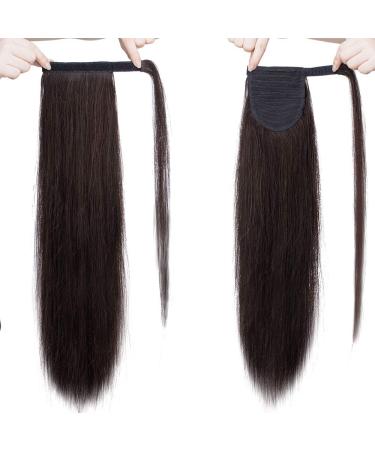 Buy Dark Brown Real Hair Clip-In Ponytail Extension - 40 cm Braid Hair Piece | Premium Quality #2-2 (80 g) - International Shipping Available - Buy Online on GoSupps.com