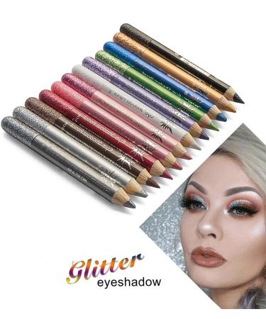 Wonder X Glitter Eyeliner Pencils - 12 Metallic Colors | Long Lasting Hypoallergenic Makeup Set - Buy Online on GoSupps.com