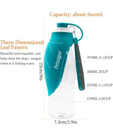 Petsoign Portable Dog Water Bottle | Silicone Travel Drinking Bottle for Outdoor Adventures - Blue - Buy Online on GoSupps.com