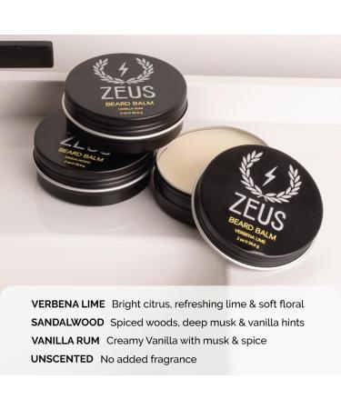 ZEUS Beard Balm - Natural Beeswax & Shea Butter Facial Hair Conditioner | Made in USA | Vanilla Rum 2 oz - Buy Online on GoSupps.com