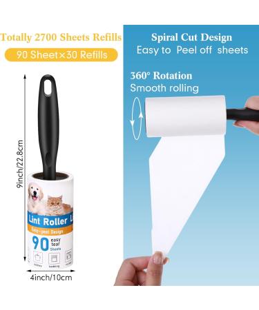 2700 Sheets Extra Sticky Lint Rollers for Pet Hair - Portable Remover Brush with 10 Handles & 30 Refills - Ideal for Couch Clothes Furniture & Carpet - Dog & Cat Hair Removal - Buy Online on GoSupps.com