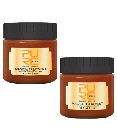 BROUYOUE PURC Magical Hair Treatment Mask Upgraded Version Hair Roots Treatment Professtional Hair Conditioner 5 Seconds Repairs Soft Hair for Dry & Damaged Hair (120ML 2PCS) 2 PCS