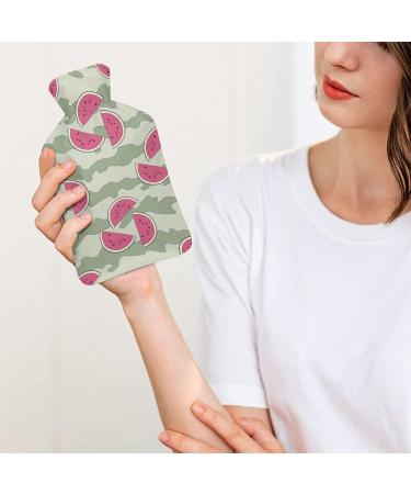Watermelon Hot Water Bottle with Plush Cover - Hand Warmer for Adults & Kids | 26.5x15.3cm | International Shipping - Buy Online on GoSupps.com