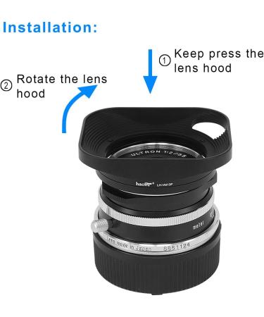 Haoge Square Metal Lens Hood for Voigtlander 35mm f2 Ultron & 21mm f3.5 Color Skopar - Hollow Out Design - Buy Online on GoSupps.com