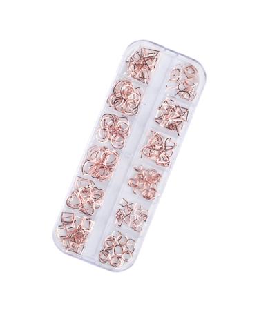 Healeved 1 Box Diy Nail Accessories Artificial Nails Manicure Tools Nail Art Rivet Nail Tools Wands Lipgloss Organizers Glamorette Faux Nails Rose Gold Decorations Manicure Decoration Metal