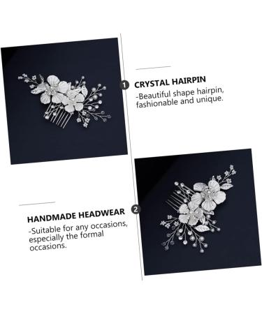 DOITOOL 1pc Comb Crystal Hairpin Wedding Hair Clip Rhinestone Barrettes Handmade Rhinestone Hair Accessories Crystal Hair Decor Bridal Hairband Hair Supply Decorate Vintage Bride Alloy - Buy Online on GoSupps.com