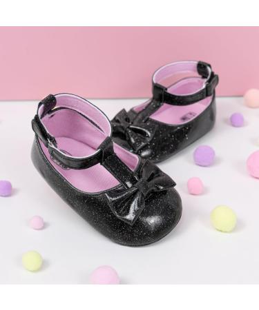 CENCIRILY Baby Girl Mary Jane Shoes | Anti-Slip Soft Sole Princess Flats for 0-18 Months | Black | 0-6 Months - Buy Online on GoSupps.com