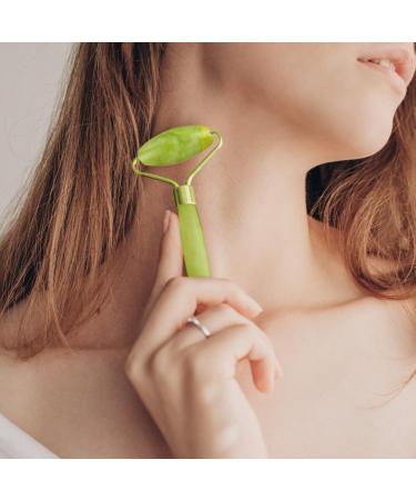 Uraqt Gua Sha & Facial Roller Set - Green Jade Massager for Skincare Fine Line Reduction & Valentine's Day Gifts - Buy Online on GoSupps.com